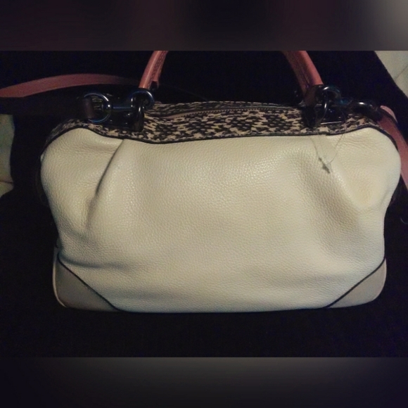 COPY - COACH CREAM COLOR TOTE/ SNAKE SKIN TOP/ SHOULDER BAG STRAP PEACHSTRAP … - Picture 7 of 16